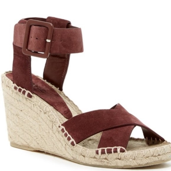 Vince | Shoes | Vince Brown Suede Stefania Ankle Strap  Vince Stefania Suede Espadrille Wedge Sandal